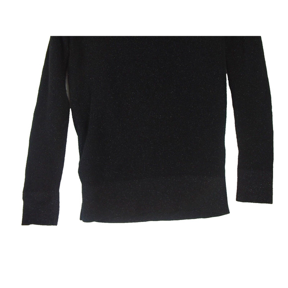 White House Black Market Long Sleeve Sweater Wrap Black Metallic Thread Size M - Picture 8 of 11